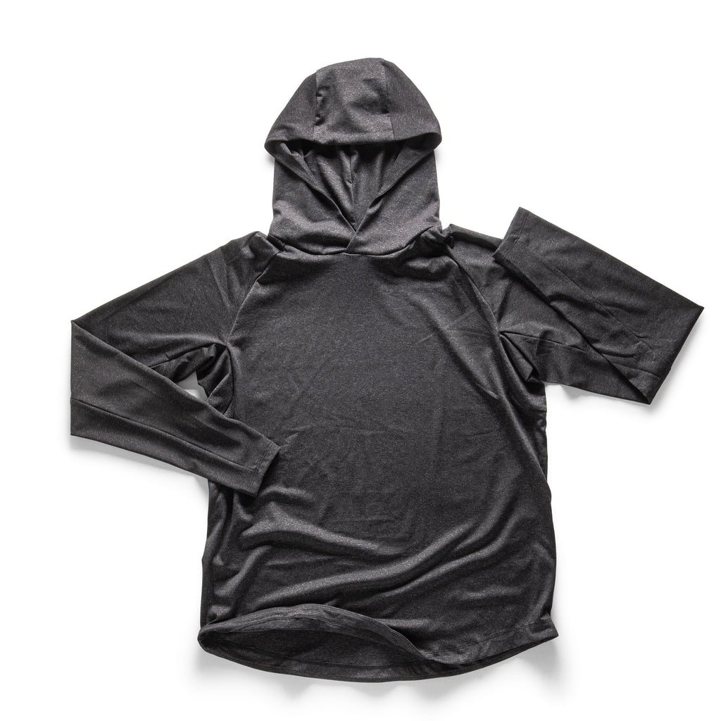Black Heather Performa Long Sleeve Hoodie